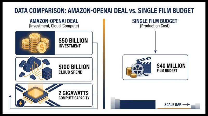 The scale of Amazon's enterprise partnership with OpenAI dwarfed the financial stakes of a single theatrical release.