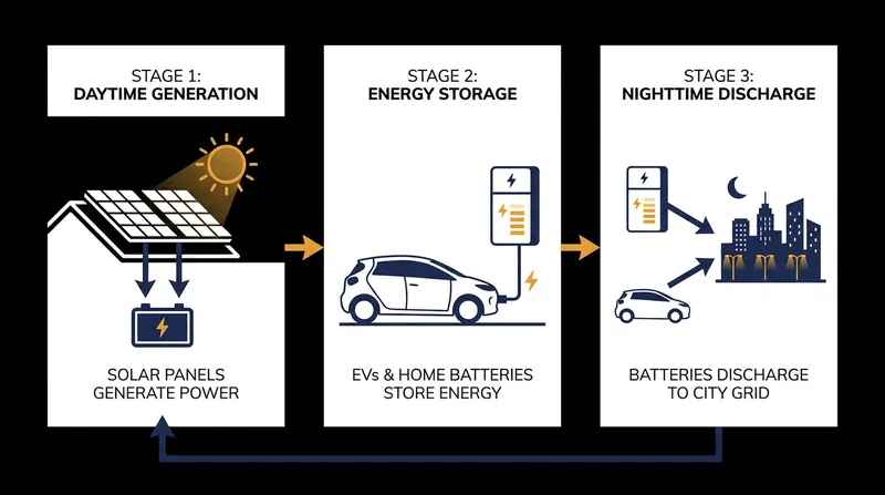 How Virtual Power Plants stabilize the grid by shifting solar energy to the evening peak.