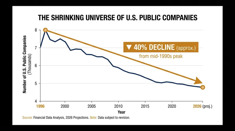 SEC Chair Paul Atkins has cited the decades-long decline in publicly traded companies as a primary motivation for the deregulatory push.