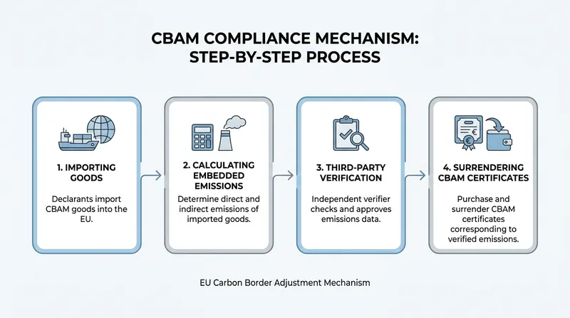 The compliance lifecycle for an Authorised CBAM Declarant in 2026.