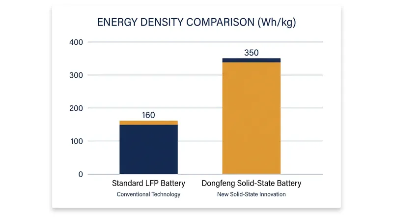 Dongfeng's oxide-polymer composite cells achieve 350 Wh/kg, roughly double the density of mainstream LFP batteries.