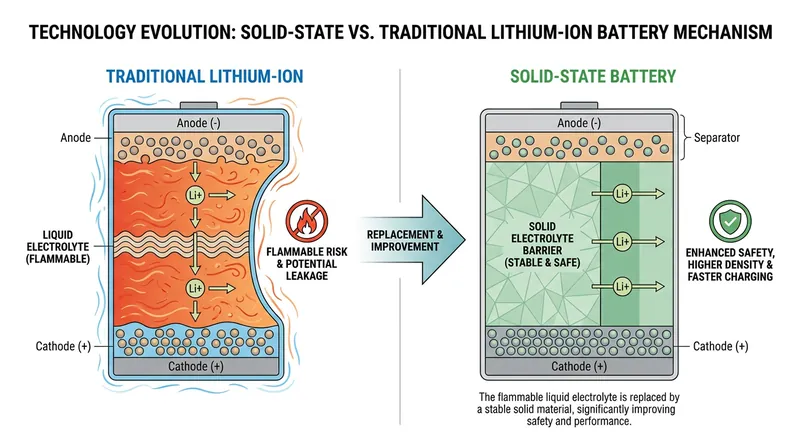 By replacing volatile liquid electrolytes with a solid material, the new chemistry eliminates the risk of thermal runaway and fires.