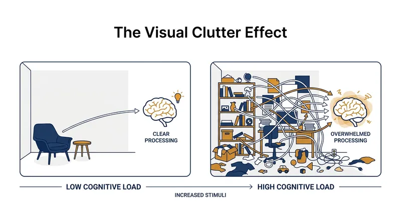 Multiple visual stimuli in a cluttered room actively compete for neural representation in the visual cortex.