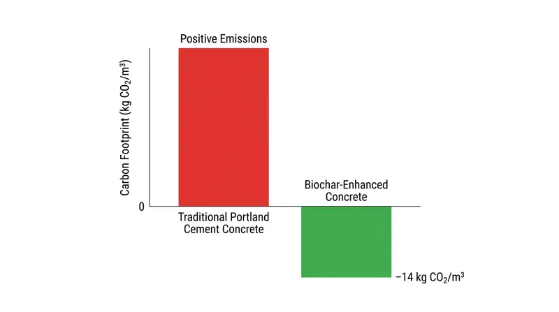 Advanced biochar mixes can achieve a net-negative carbon footprint by sequestering more CO2 than is emitted during production.
