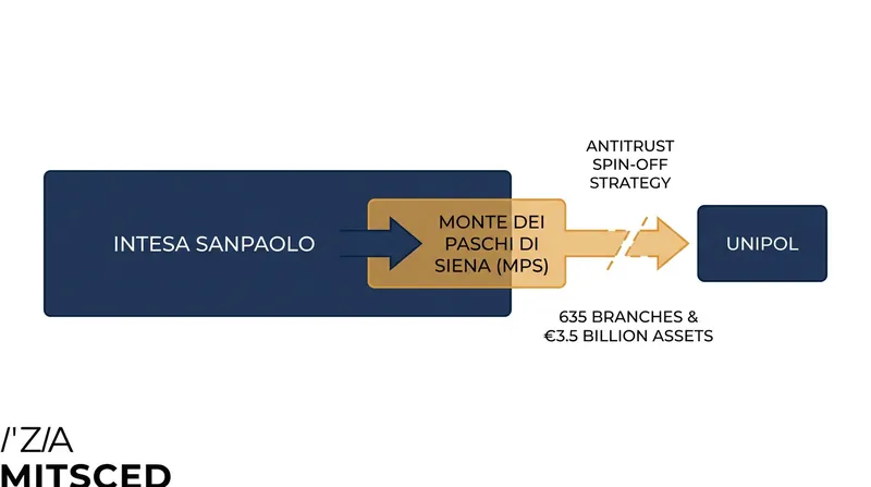 How Intesa plans to navigate antitrust regulations by spinning off retail branches.