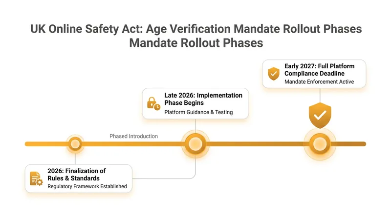 Platforms have until early 2027 to fully implement cryptographic age verification for all UK users.