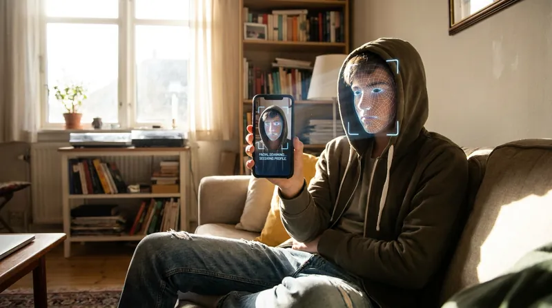 Biometric age estimation uses AI to analyze facial vectors and estimate age, deleting the image immediately after processing.