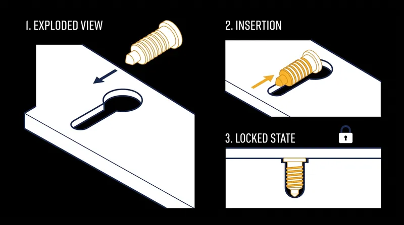 The wedge dowel relies on friction and precise milling rather than metal hardware.