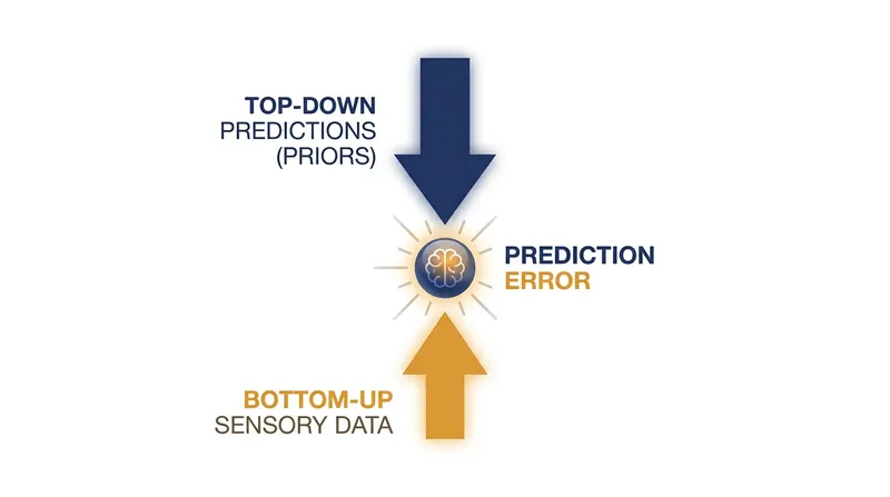How the brain resolves mismatches between its internal expectations and external reality.