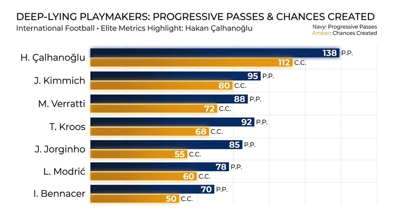 Hakan Çalhanoğlu's role as a deep-lying orchestrator is the engine of Turkiye's build-up play.
