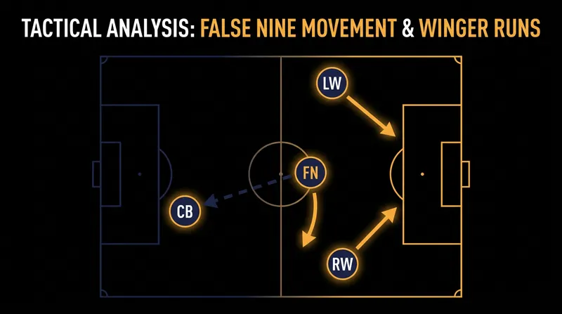 The False Nine Dynamic: Dropping deep creates space for explosive diagonal runs from the wingers.