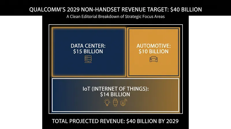 Qualcomm expects its non-handset revenue to reach $40 billion by fiscal 2029.