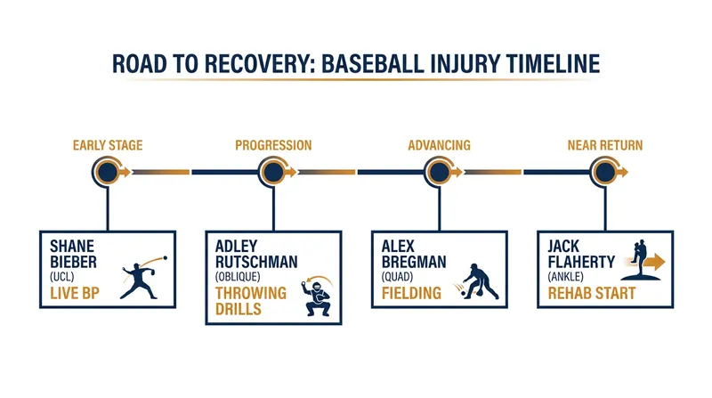 Current rehab milestones for key major league stars nearing their return to the active roster.