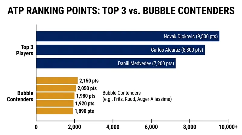 The massive points gap between the top three and the rest of the field has created a chaotic mid-table scramble.