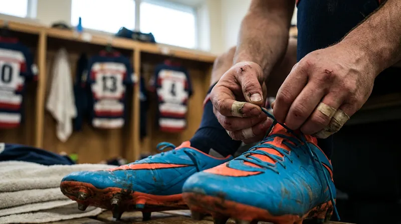 The grueling months of physical therapy culminate in the simple act of lacing up the boots once again.
