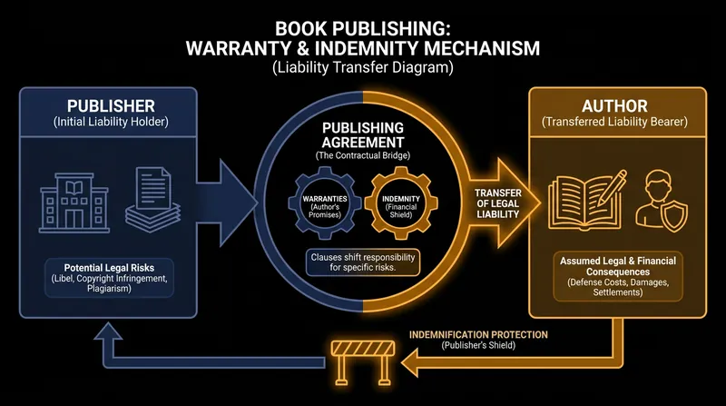 How traditional publishing contracts shift legal liability away from the publisher and onto the author.