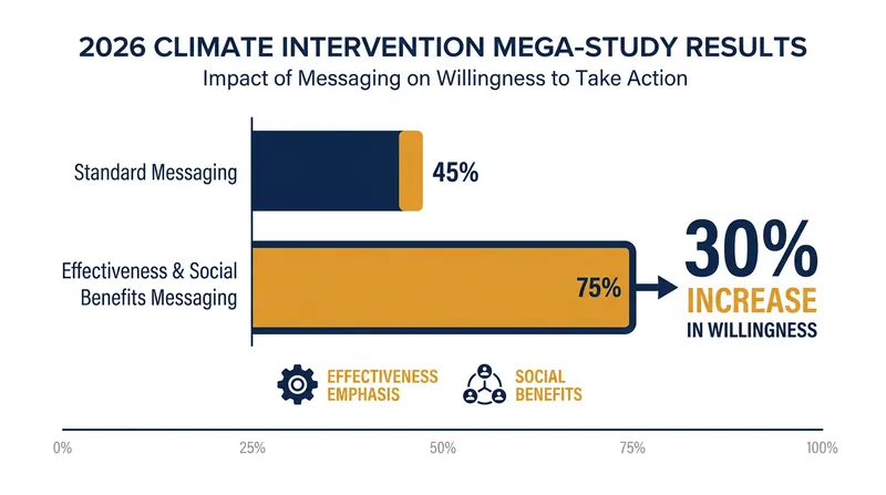 Messages that highlight the concrete effectiveness of climate action significantly boost public participation.