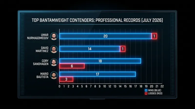 Professional records of the key bantamweight contenders competing in July 2026.