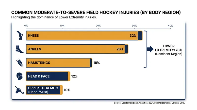Lower extremity injuries account for the vast majority of severe time-loss incidents in the sport.