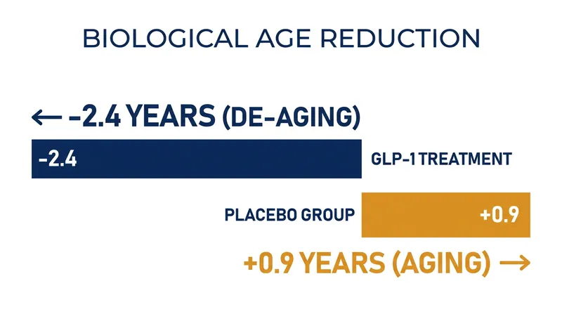 Participants on the GLP-1 medication saw a 2.4-year reduction in biological age over the 52-week trial.