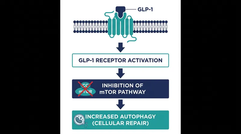GLP-1 drugs act as caloric restriction mimetics, triggering cellular cleanup processes like autophagy.