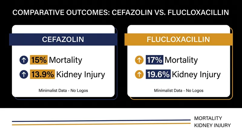 Data from the SNAP trial demonstrates that cefazolin reduces both mortality and acute kidney injury compared to the historical standard of care.