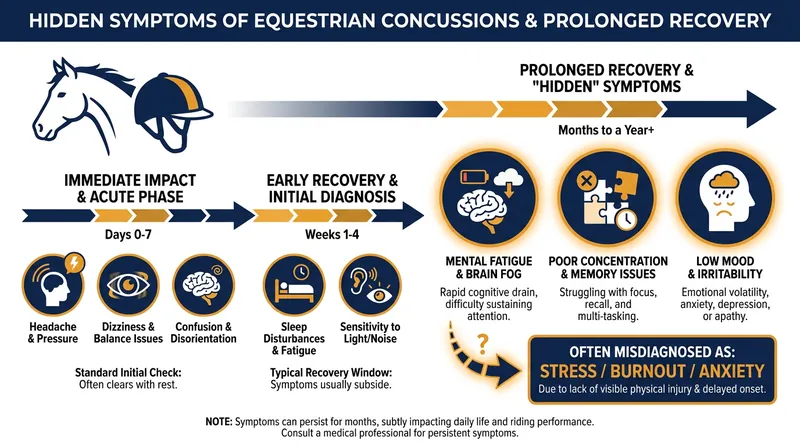 The Rider Minds study highlights how invisible cognitive symptoms often delay proper concussion care in equestrian athletes.
