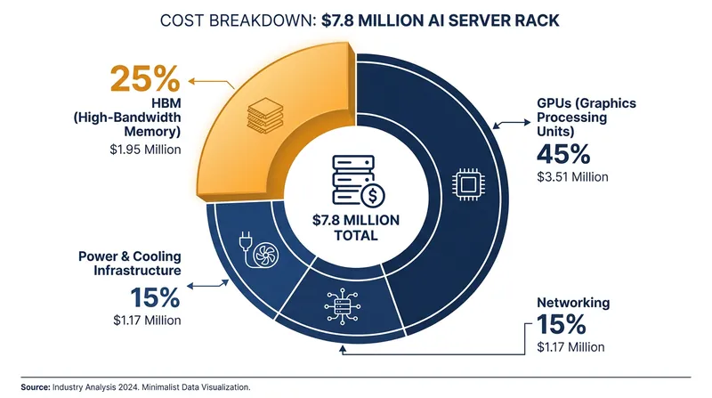 High-Bandwidth Memory (HBM) now accounts for roughly a quarter of the total bill of materials for advanced AI systems.