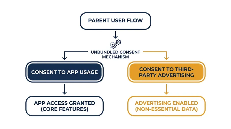 Parents no longer have to agree to third-party data sharing just to let their child access a service.