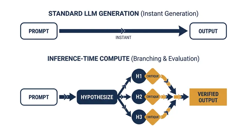 How inference-time compute allows AI models to evaluate multiple hypotheses before answering.