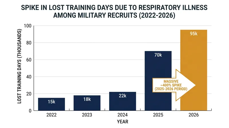 Military surgeons general reported a 400% increase in lost training days due to respiratory illness since the mandate was lifted.