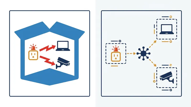 Zero-trust architecture uses micro-segmentation to isolate vulnerable IoT devices from personal computers and data.