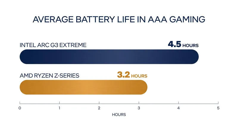 Average untethered playtime in modern AAA titles at a 15W power draw.