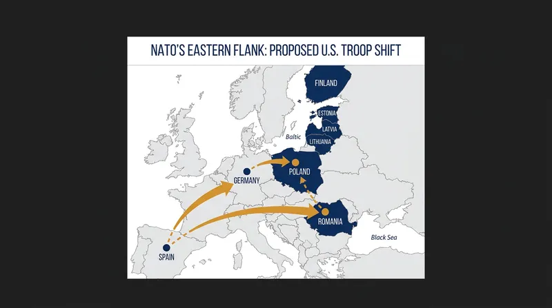NATO's frontline states and the proposed eastward shift of American military personnel.