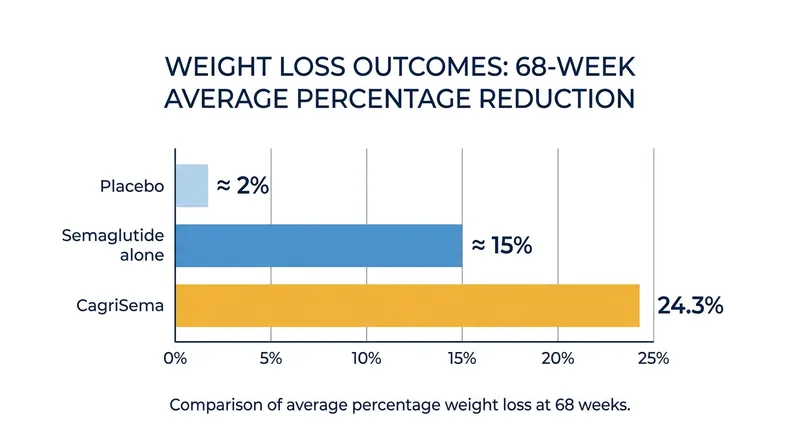 Clinical trials demonstrated that the dual-hormone approach significantly increases total weight loss compared to single-agent therapies.