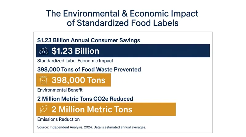Standardizing date labels is projected to save consumers over a billion dollars annually.