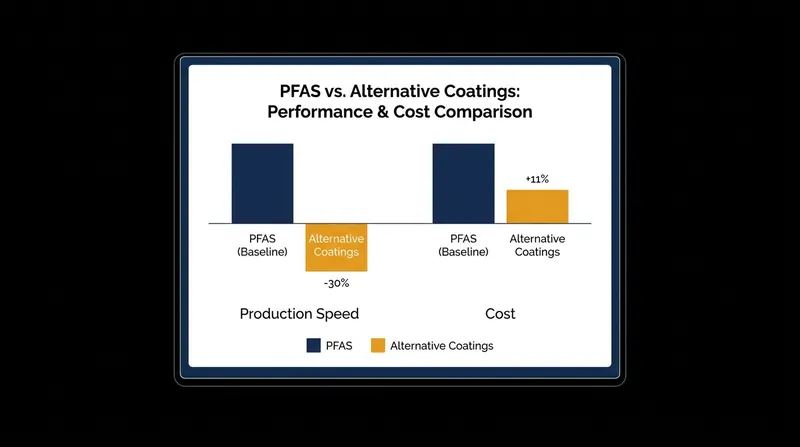 Transitioning away from fluorochemicals requires heavier paper refining, which increases costs and slows manufacturing speeds.