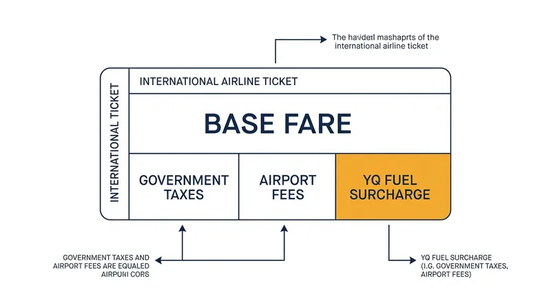 How the YQ fuel surcharge functions as a variable dial separate from a ticket's base fare.