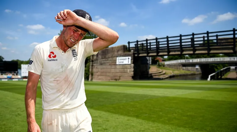 England's bowling attack toiled under sweltering conditions on a flat Trent Bridge pitch.