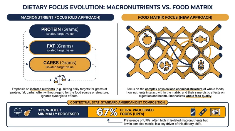 The shift from tracking isolated macronutrients to evaluating the physical structure of food.