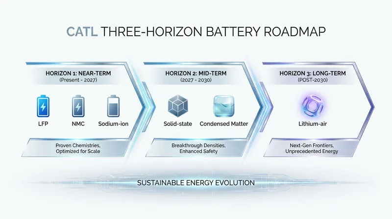 CATL's strategic roadmap positions lithium-air as the post-2030 successor to solid-state batteries.