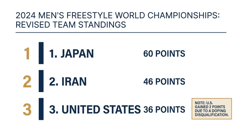Revised 2024 Men's Freestyle Team Standings following the ITA's anti-doping rulings.