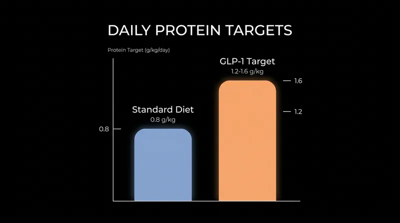 Experts recommend nearly doubling the standard dietary reference for protein to protect muscle tissue during pharmacologically induced weight loss.