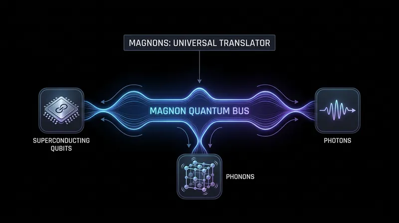 Because they exist within a solid, magnons can act as a 'quantum bus,' translating information between disparate quantum technologies.
