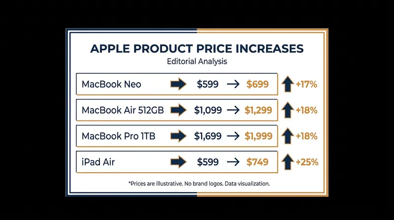 Price increases across Apple's entry-level and mid-tier computing lineup.