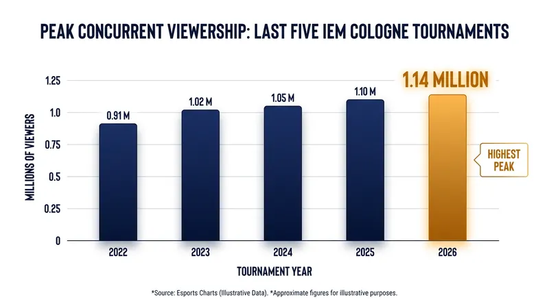 IEM Cologne 2026 maintained massive global viewership despite the one-sided grand final.