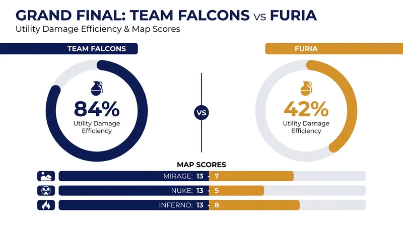 Falcons' precise utility usage and map dominance neutralized FURIA's aggressive playstyle.