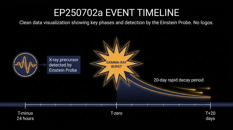 The unusual timeline of the event, with X-rays preceding gamma rays by a full day.