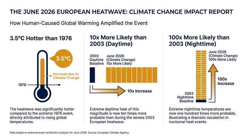 World Weather Attribution researchers found that the extreme temperatures of June 2026 would have been virtually impossible 50 years ago.