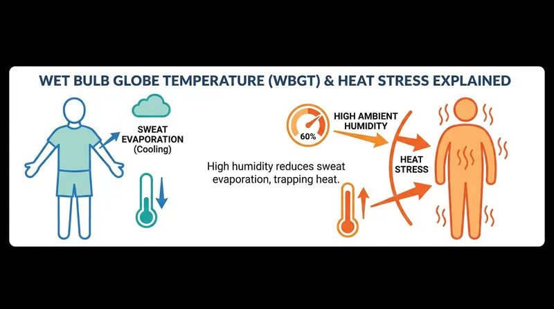 When high temperatures combine with high humidity, the evaporation of sweat becomes ineffective, leading to dangerous levels of heat stress.